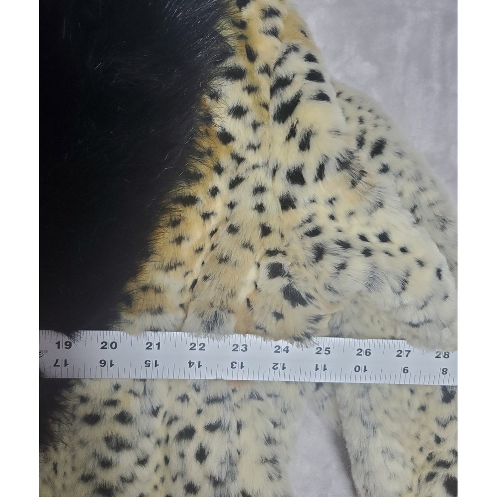 Donna Salyers Fabulous Furs M Brown Leopard Print Lined Fur Trim Penny Lane - Picture 9 of 10